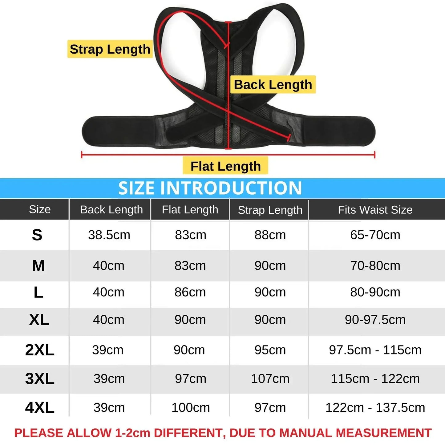 Adjustable unisex posture corrector brace with back and clavicle support for improved alignment and hunchback correction.