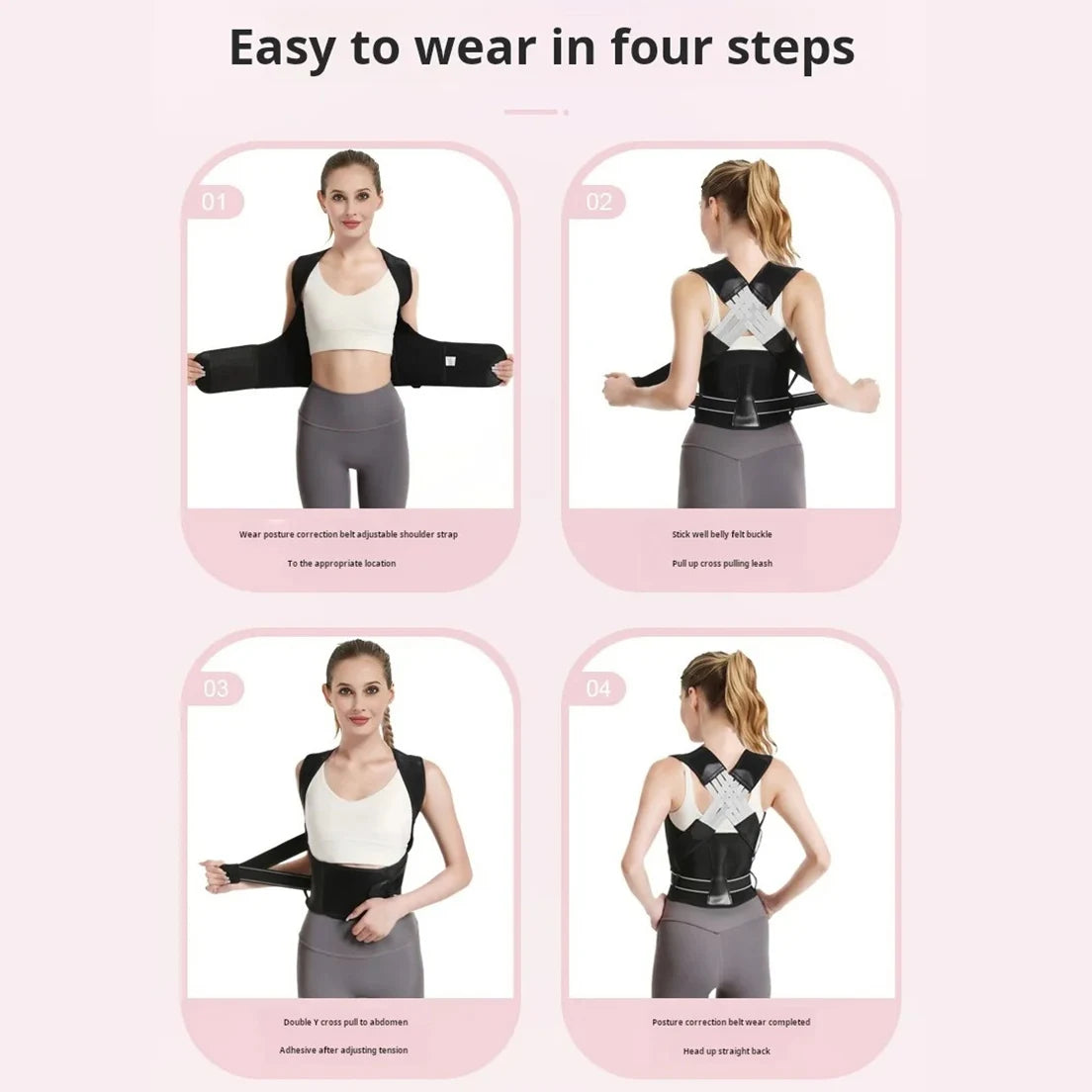 Adjustable posture corrector brace from DAYO FITNESS STORE supporting thoracic, neck, and shoulder for pain relief and better posture.