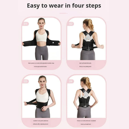 Adjustable posture corrector brace from DAYO FITNESS STORE supporting thoracic, neck, and shoulder for pain relief and better posture.
