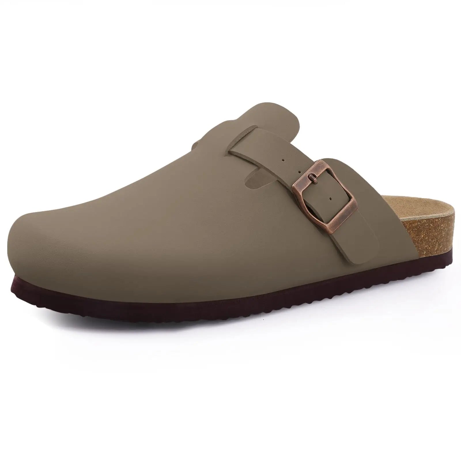 Comwarm women's suede mule slippers with cork insoles, arch support, outdoor beach slides, and home shoes by DAYO FITNESS STORE.