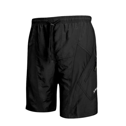 Santic men's cycling shorts with 3D padding, Coolmax fabric, loose fit, ideal for downhill MTB and riding fitness.