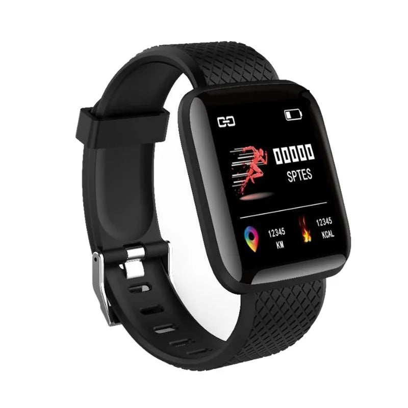 Opuyym Smartwatch D20 with fitness tracker, sleep monitor, Bluetooth, phone notifications, and music control on a sleek display.